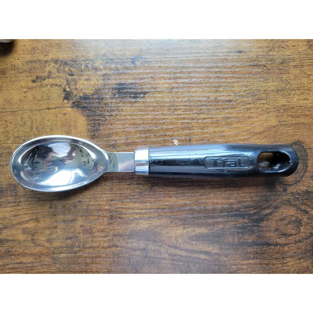 Vintage T-Fal Black Handle Metal Ice Cream Scoop